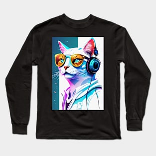 Cat DJ Long Sleeve T-Shirt